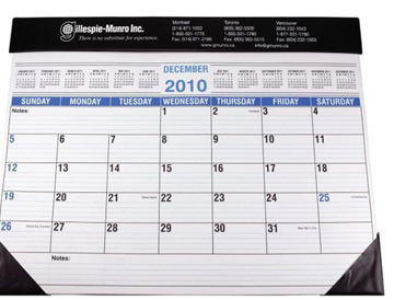 Full Size 12 Month Desk Planner Calendar With Black Vinyl Trim